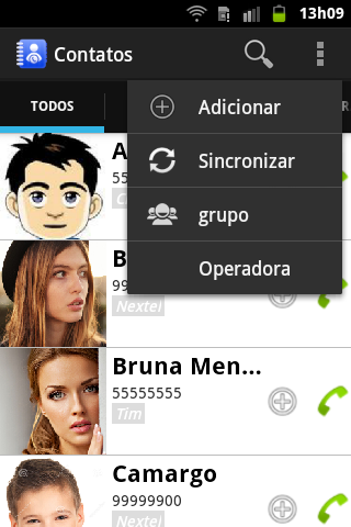 Android application Phonebook screenshort