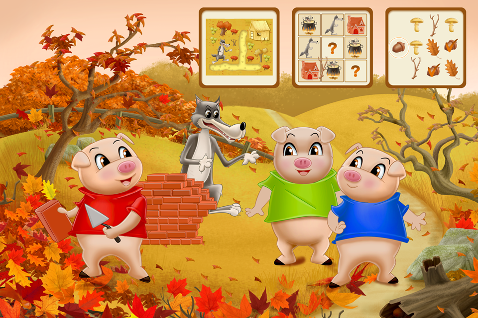 Android application Three Little Pigs for kids 3-5 screenshort