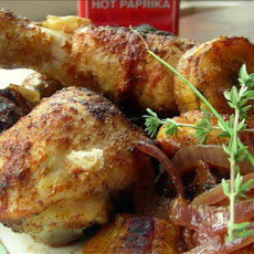 Roast Chicken With Plantains and Onions