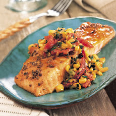 Roasted Salmon with Red Pepper and Corn Relish