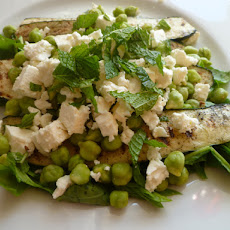 Fresh Garbanzo Bean and Grilled Zucchini Salad