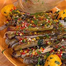 Grilled Razor Clams with Meyer Lemon-Chive Vinaigrette
