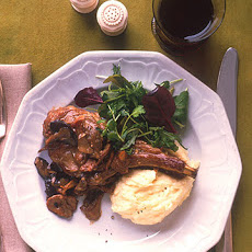 Veal Chops with Creamy Mushroom Sauce and Mashed Potatoes