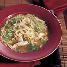 Chinese Chicken Noodle Soup with Sesame and Green Onions