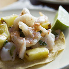 Pineapple-Shrimp Tostadas