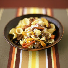Orecchiette with Sausage and Roasted Peppers