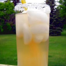 Sparkling Honey Lemonade in Citrus-Salt Rimmed Glasses