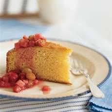 Lemon Polenta Cake with Winter Fruit Compote
