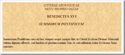 Summorum Pontificum