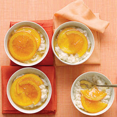 Vanilla Rice Puddings with Glazed Oranges