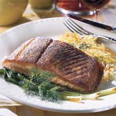 Blackened Salmon With Hash Browns and Green Onions