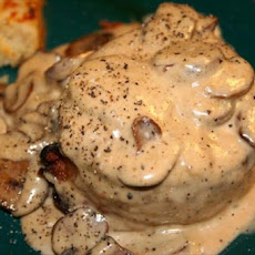 Pan Roast Beef Tenderloin with a Mushroom Cream Sauce