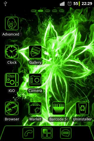 Green neon theme GO Launcher