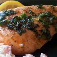 Grilled Salmon with Cilantro Sauce