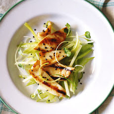 Grilled Squid with Ginger, Celery, and Apple Slaw