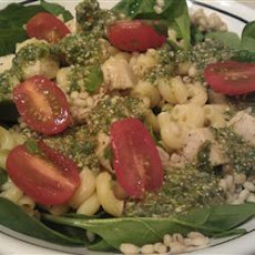 Pasta with Cilantro Pesto and Barley