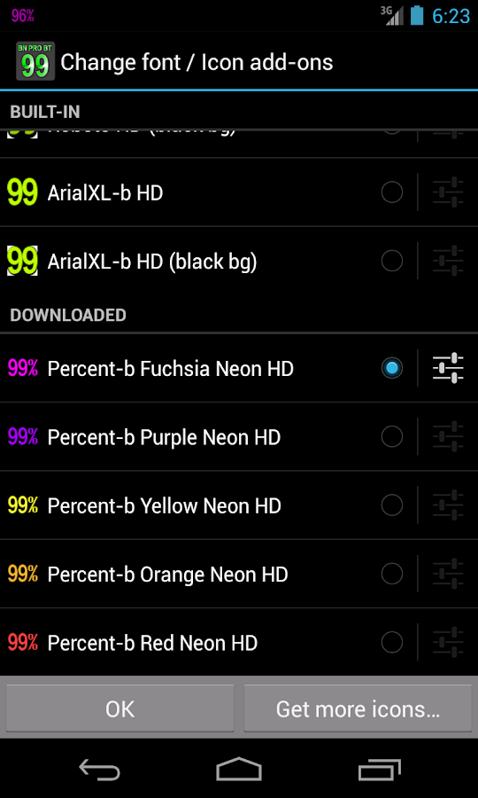BN Pro Percent-b Neon HD Text — приложение на Android