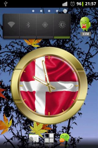 Denmark flag clocks