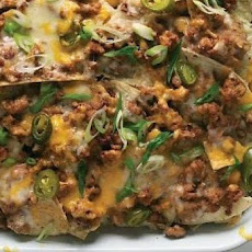Chorizo, Bean and Cheese Nachos