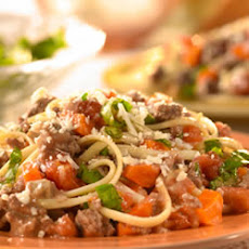 Linguine with Savory Meat Sauce