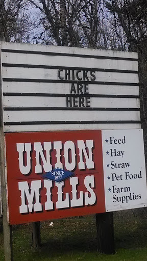 Union Mills Feed Sign