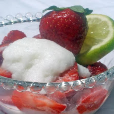Coconut Ice With Strawberries