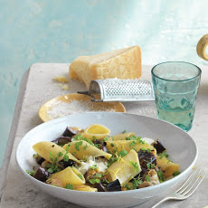 Pennoni with Grilled Eggplant, Mint, and Burrata