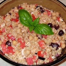 Greek Style Orzo Salad With Balsamic Vinaigrette