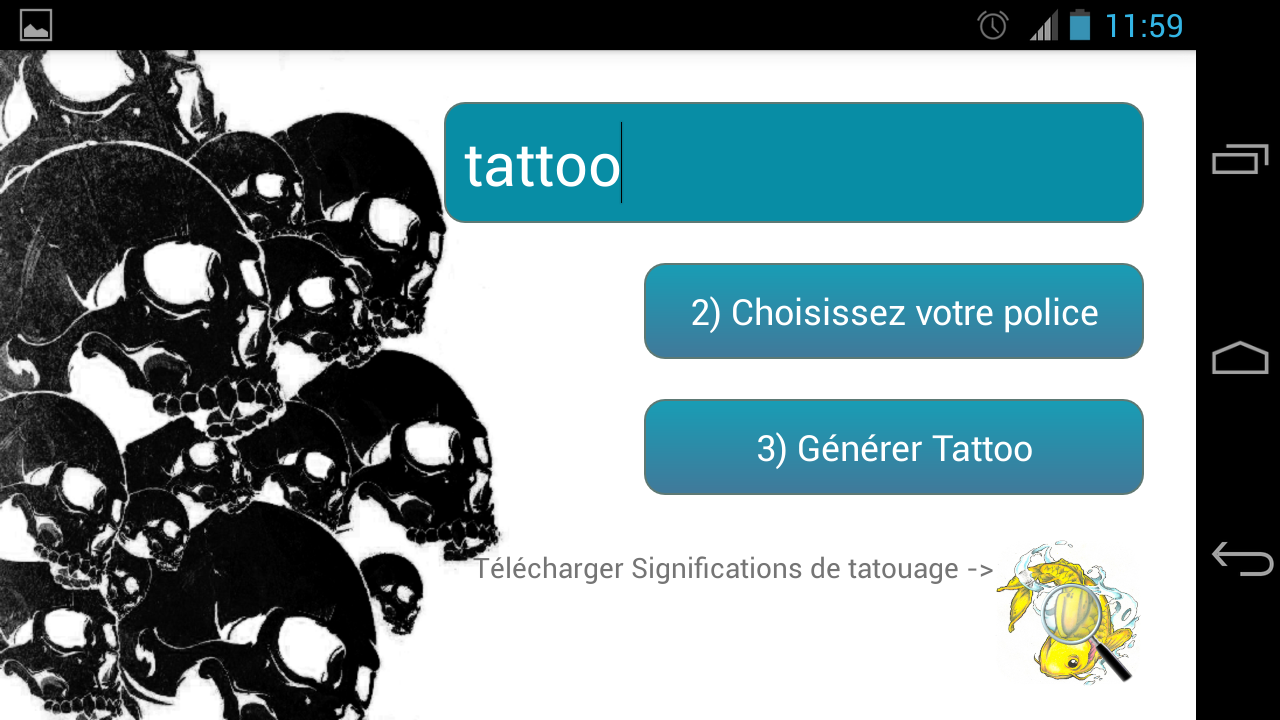 Android application Tattoo Design Generator PRO screenshort