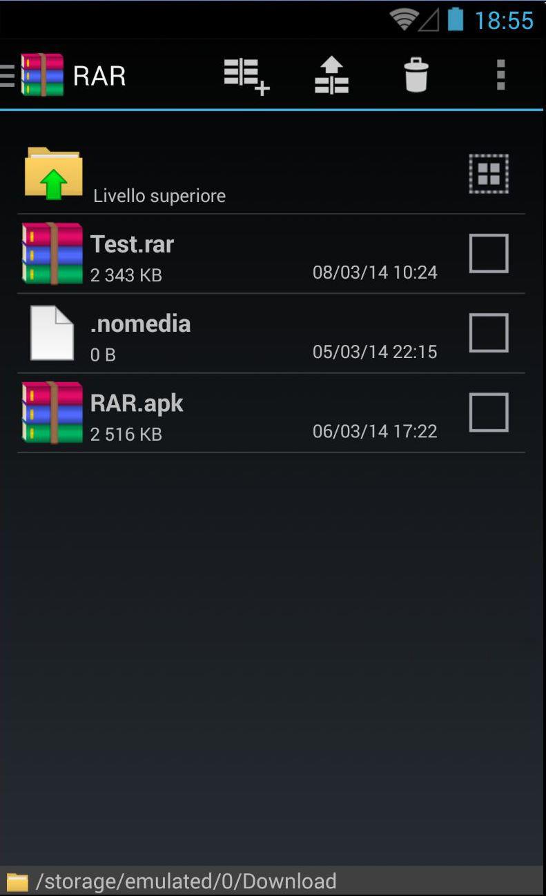 Android application RAR screenshort