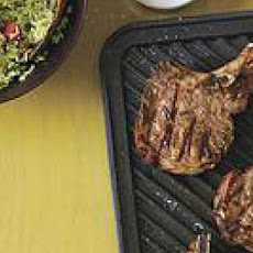 Drunken Pork Chops and Savory Green Rice with Fontina