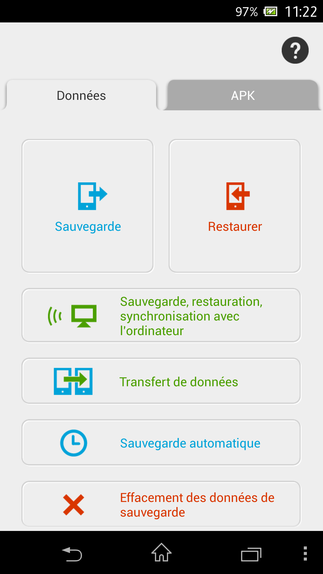 Android application JS Backup – Restore & Migrate screenshort