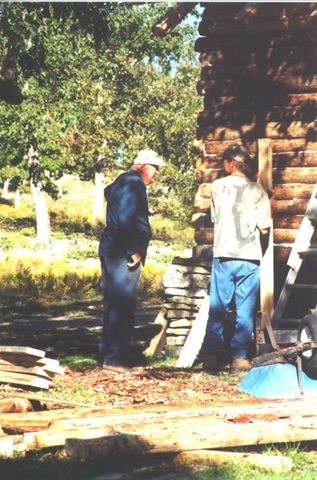 [Building the cabin - Uncle Jim and Randy[5].jpg]