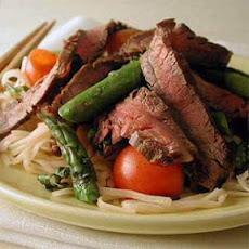 Asian Noodles with Asparagus and Shrimp