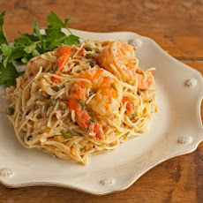 Shrimp Capellini with Gorgonzola-Garlic Butter Sauce