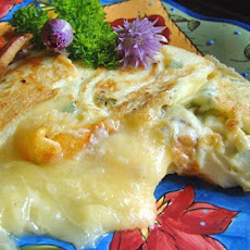 Cheesy Chive Blossom Omelet