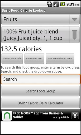 Basic Food Calorie Lookup