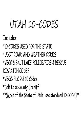 Utah 10 Codes