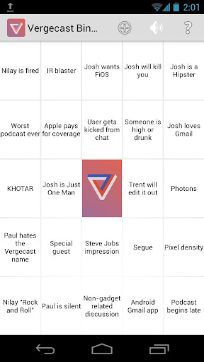 Vergecast Bingo