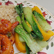 Baby Bok Choy With Yellow Bell Peppers