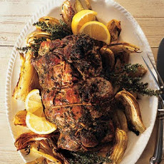 Rolled Butterflied Leg of Lamb with Herbs and Preserved Lemons