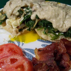 Amorous Poached Egg Sandwich With Swiss Cheese Sauce