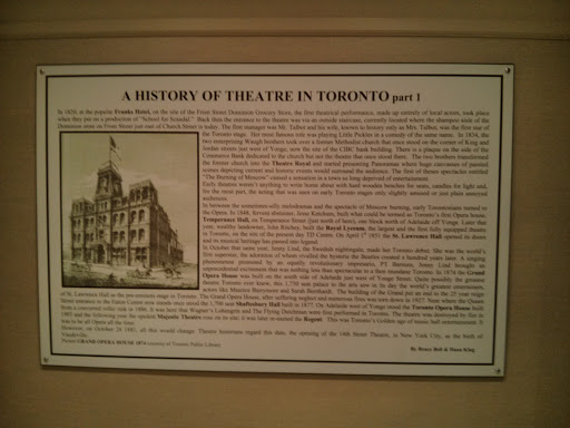 History of Theatre in Toronto I