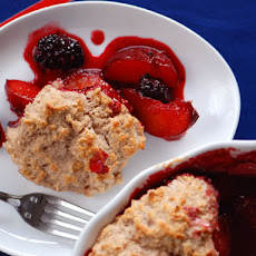 Plum-Blackberry Cobbler