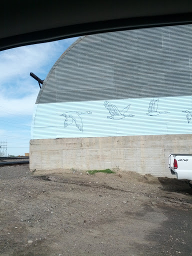 Geese on the Quonset Mural