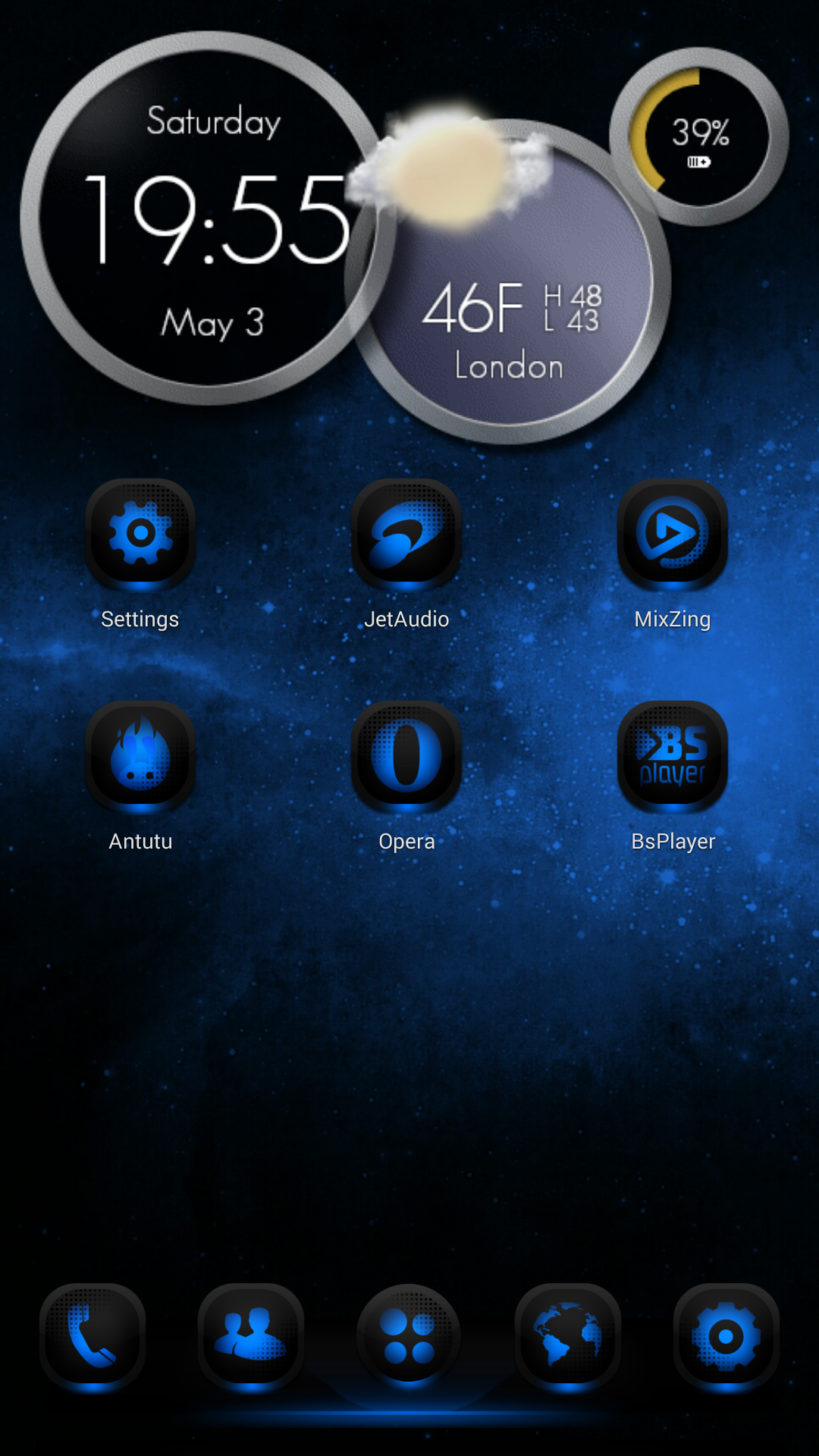 Android application Next Launcher Theme MagicBlue screenshort