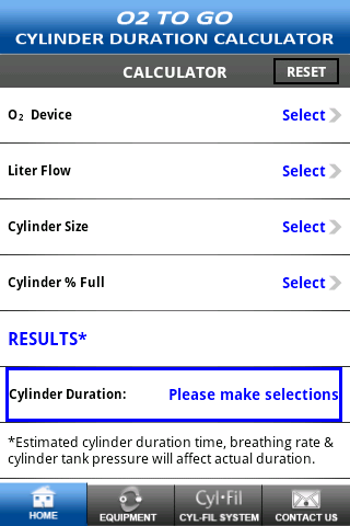 Cylinder Duration Calculator
