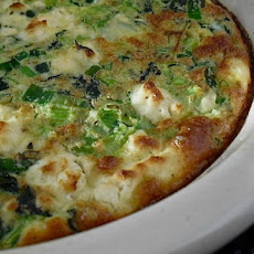 Crustless Leek, Greens, and Herb Quiche