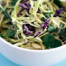 Asian Style Coleslaw Recipe with Peanut Butter Dressing