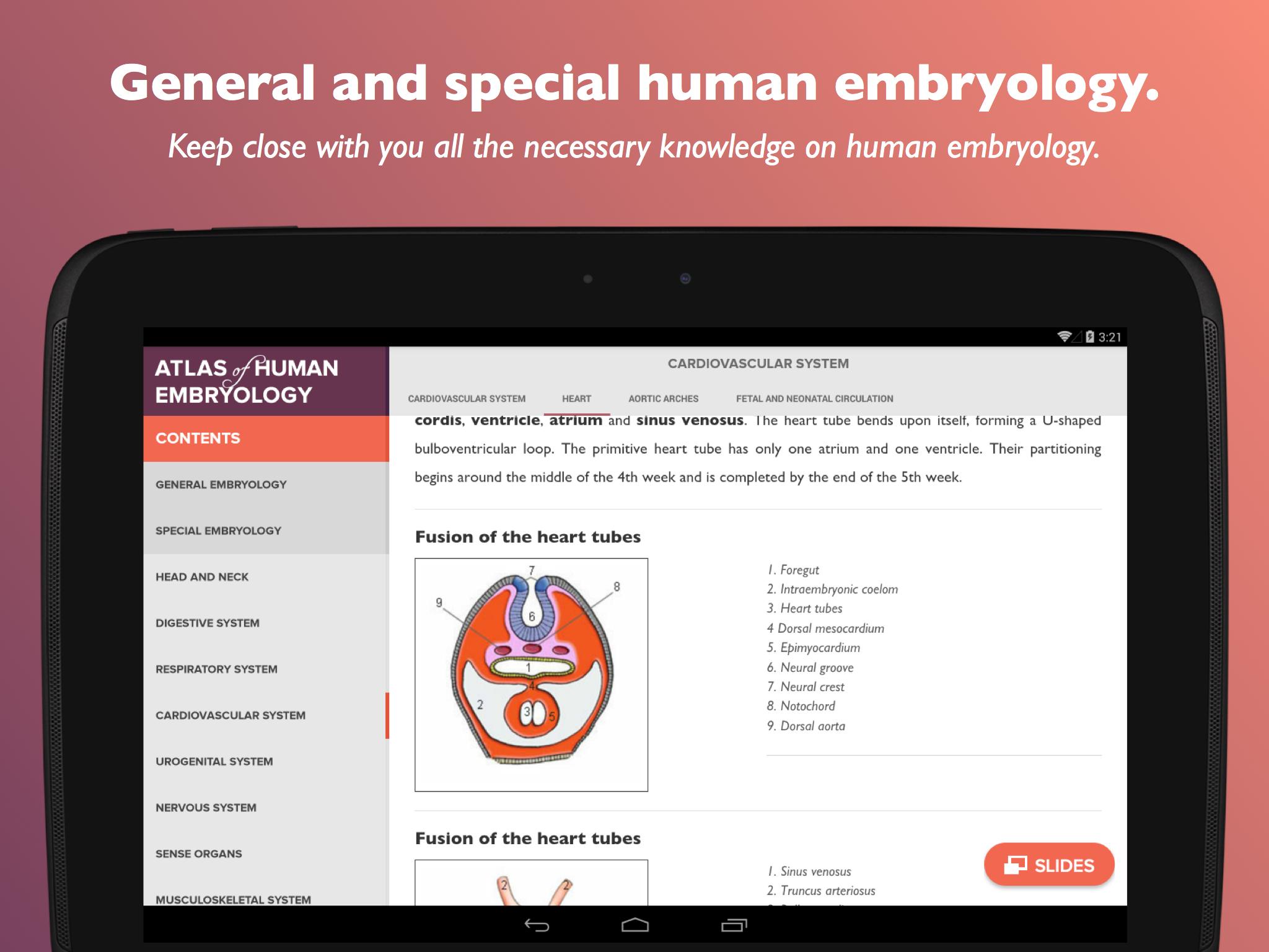 Android application Atlas of Human Embryology screenshort